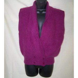 Vintage Sweater Vest Angora Lambswool Purple Small JH Collectibles